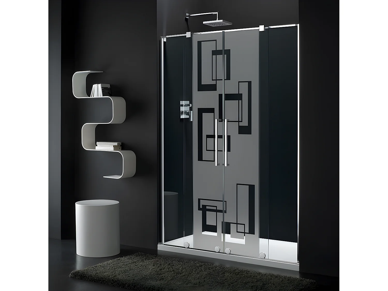 Film Fenêtre Anti Regard Occultant - L'ART ABSTRAIT - Stickers Autocollant Brise-Vue pour Vitre & Porte de Douche - 95X35cm