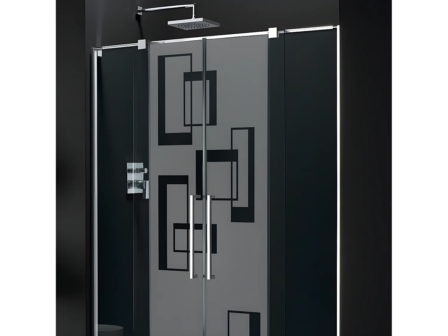 Film Fenêtre Anti Regard Occultant - L'ART ABSTRAIT - Stickers Autocollant Brise-Vue pour Vitre & Porte de Douche - 95X35cm