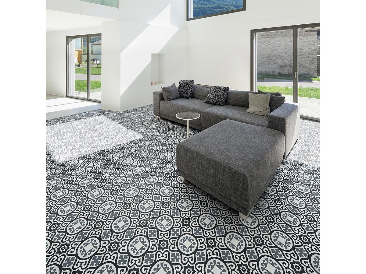 Stickers Sol Anti-dérapant avec Protection - CARRELAGES SOL VALENTINA - 1 sticker de 40x40cm