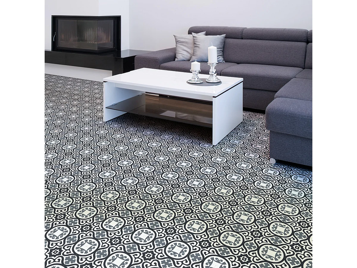 Stickers Sol Anti-dérapant avec Protection - CARRELAGES SOL VALENTINA - 1 sticker de 40x40cm