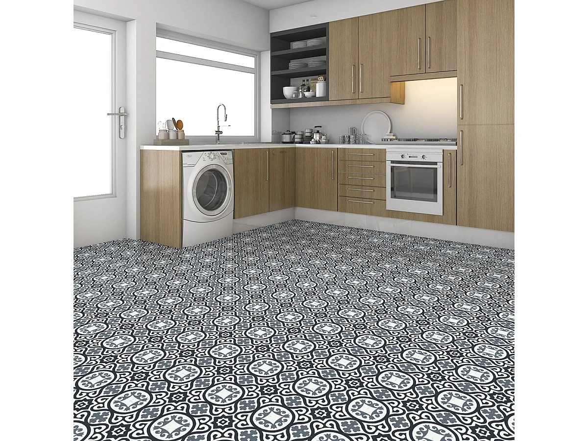 Stickers Sol Anti-dérapant avec Protection - CARRELAGES SOL VALENTINA - 1 sticker de 40x40cm