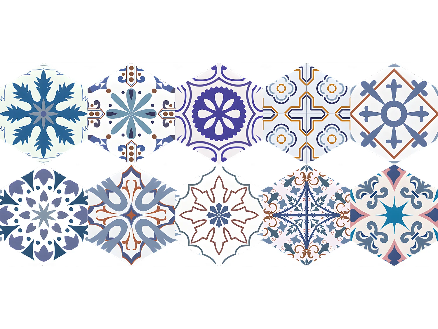 Stickers Sol Anti-dérapant avec Protection - TOMETTES SOL TISILA - 60x135cm-10stickershexagones30x26cm