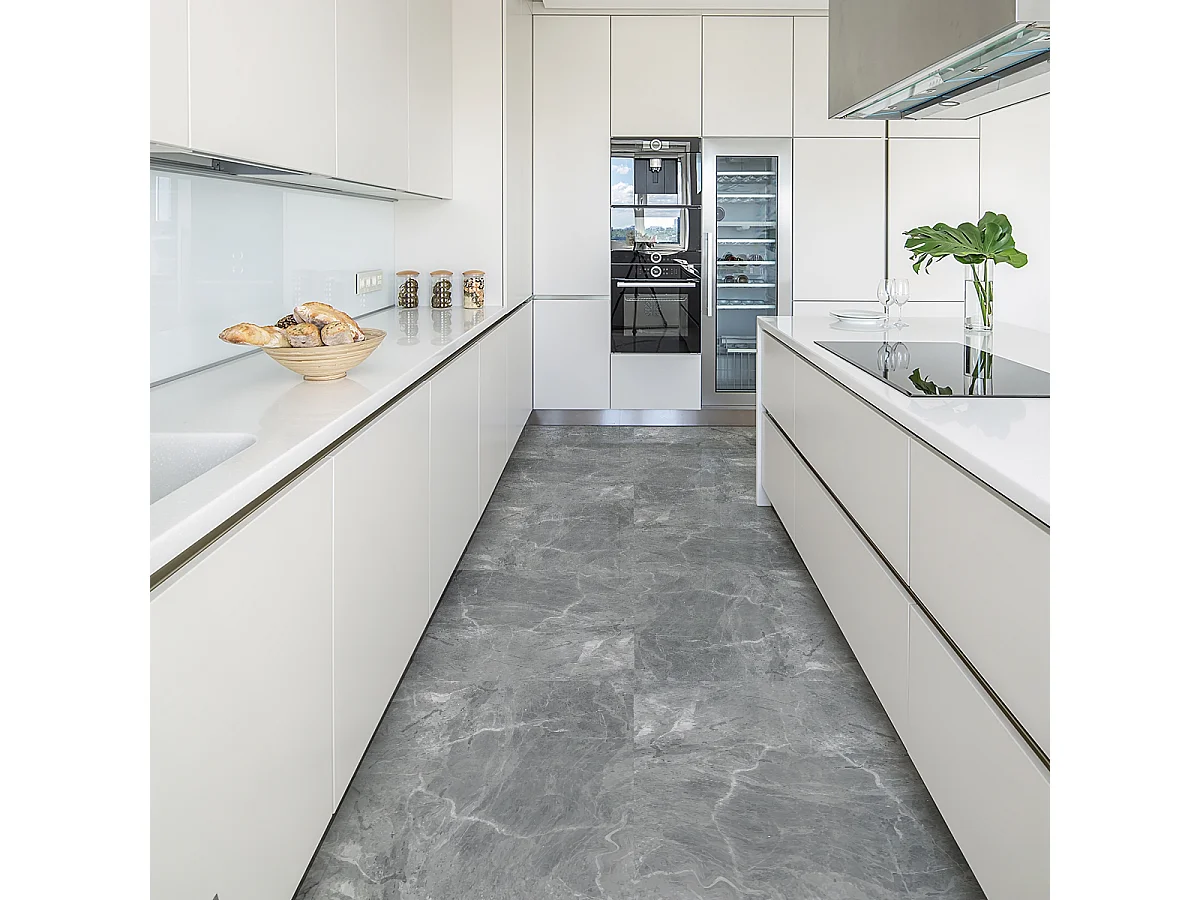 Stickers Sol Anti-dérapant avec Protection - SOL MARBRE BÉTON CIRÉ - 1 sticker de 45x45cm