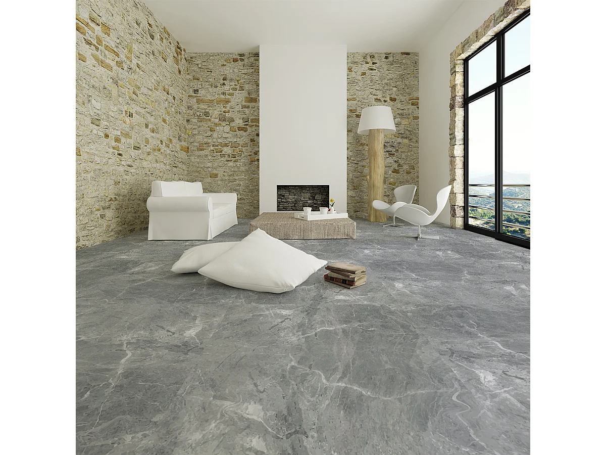 Stickers Sol Anti-dérapant avec Protection - SOL MARBRE BÉTON CIRÉ - 1 sticker de 45x45cm