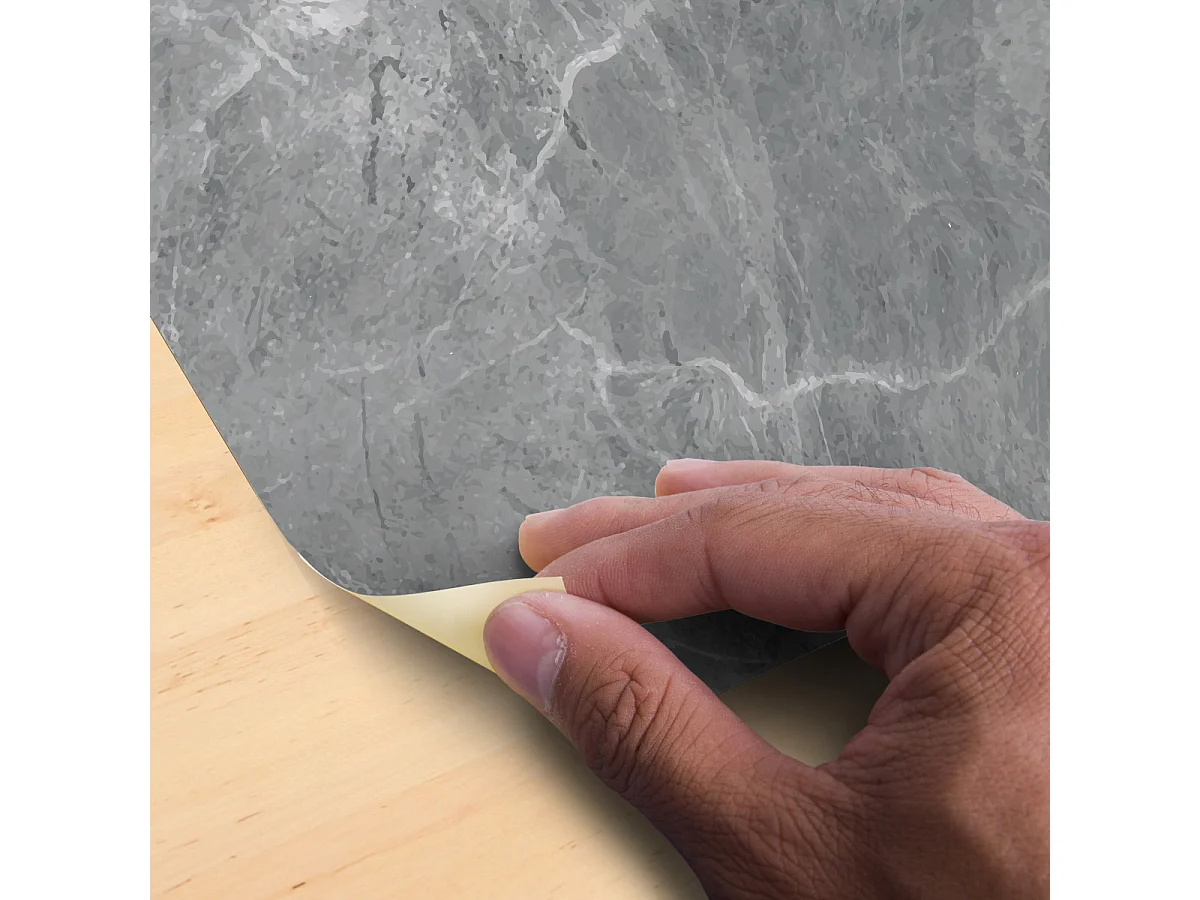 Stickers Sol Anti-dérapant avec Protection - SOL MARBRE BÉTON CIRÉ - 1 sticker de 45x45cm