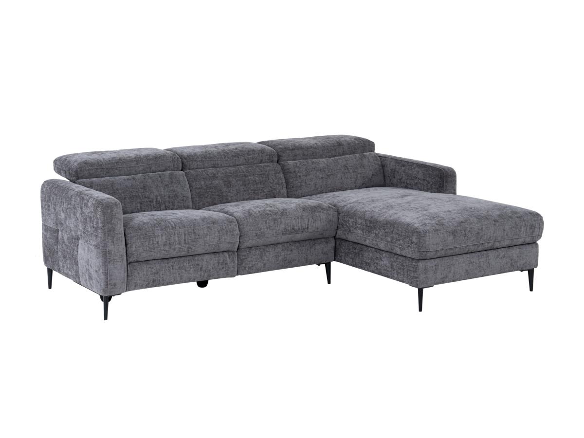 Eckrelaxsofa elektrisch - Ecke rechts - Stoff - Anthrazitgrau - FUSETA günstig online kaufen