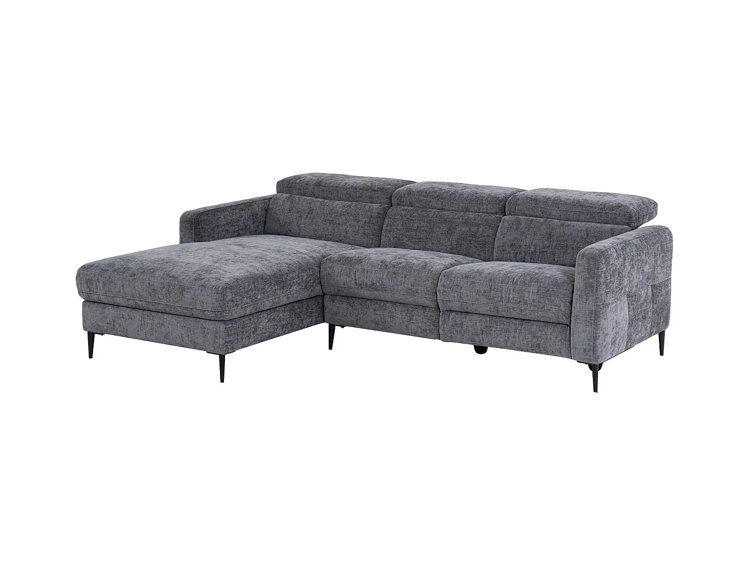 Divano relax elettrico in Tessuto Antracite - Angolo a sinistra - FUSETA