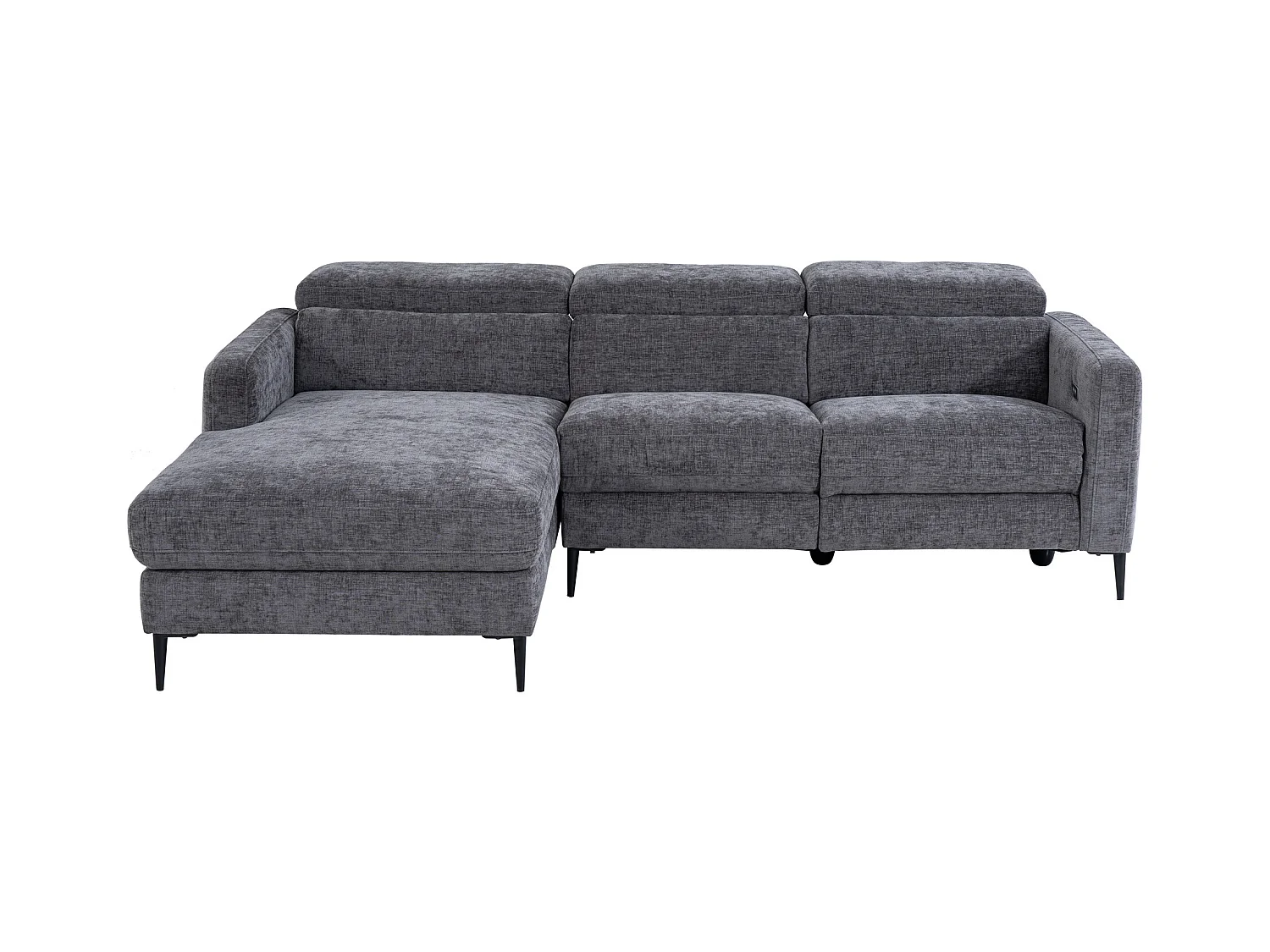 Divano relax elettrico in Tessuto Antracite - Angolo a sinistra - FUSETA