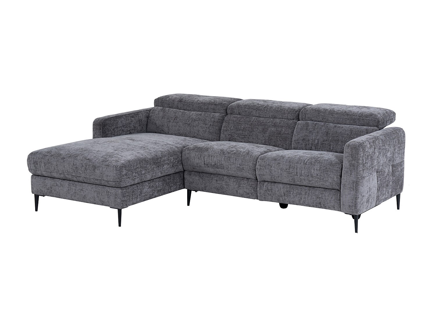 Eckrelaxsofa elektrisch - Ecke links - Stoff - Anthrazitgrau - FUSETA günstig online kaufen