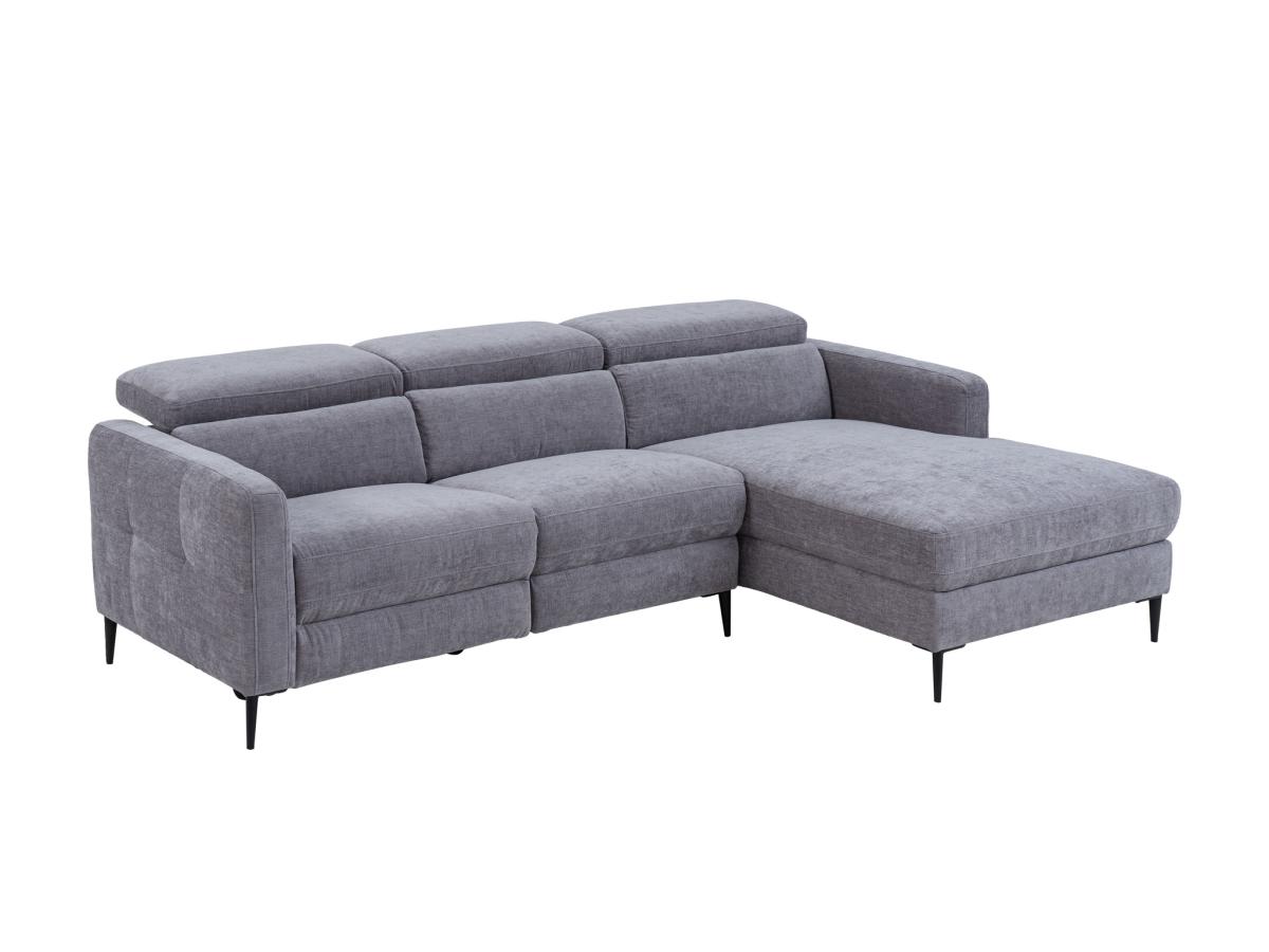 Eckrelaxsofa elektrisch - Ecke rechts - Stoff - Grau - FUSETA günstig online kaufen