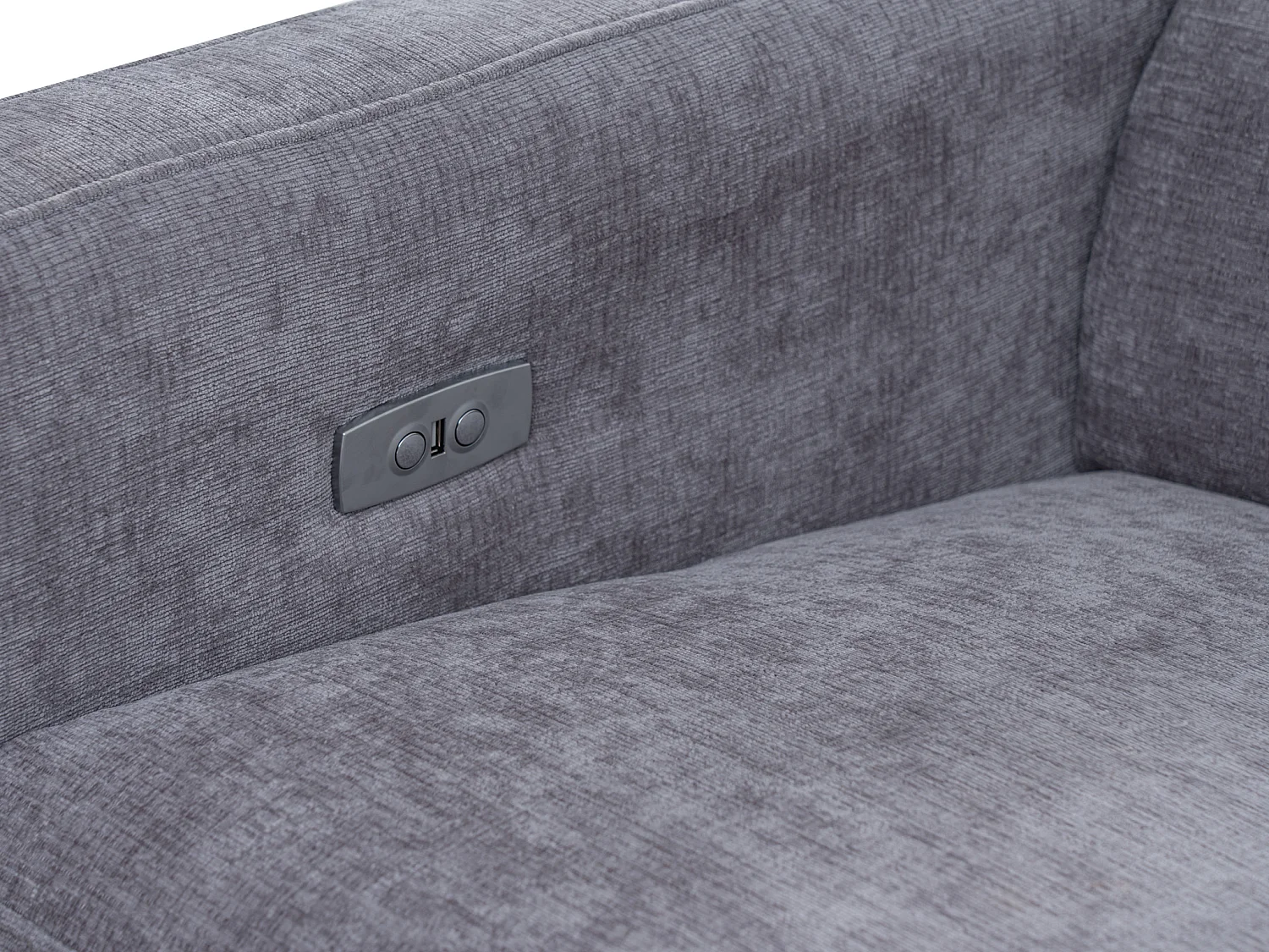 Höger elektriskt recliner hörnsoffa i grått tyg FUSETA