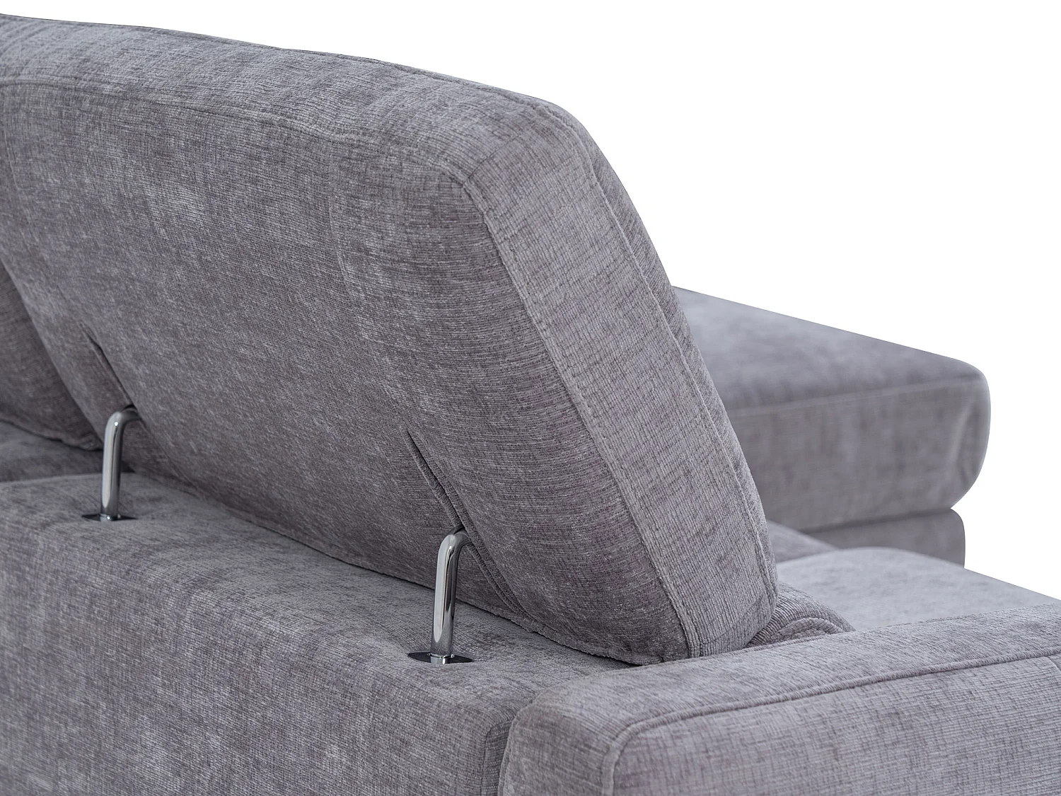 Höger elektriskt recliner hörnsoffa i grått tyg FUSETA