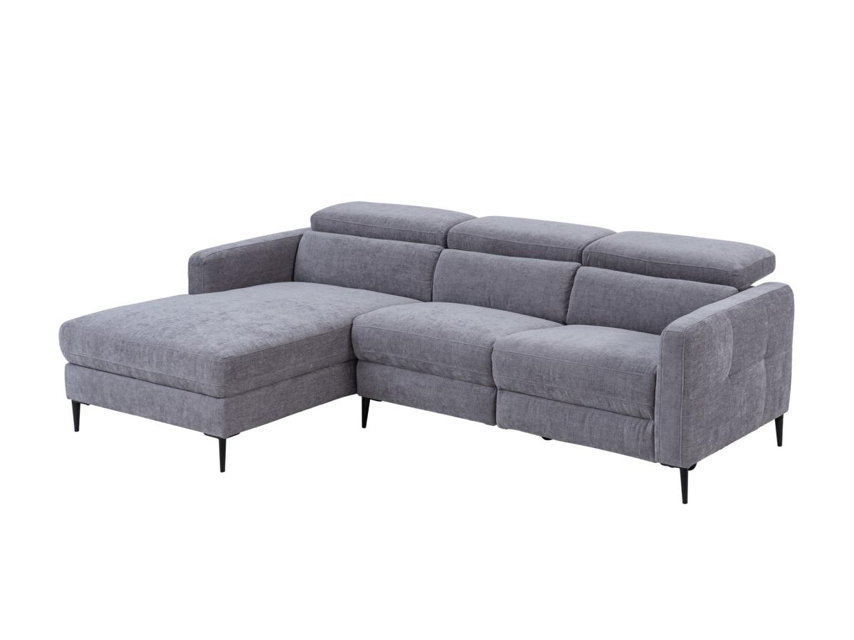 Eckrelaxsofa elektrisch - Ecke links - Stoff - Grau - FUSETA günstig online kaufen