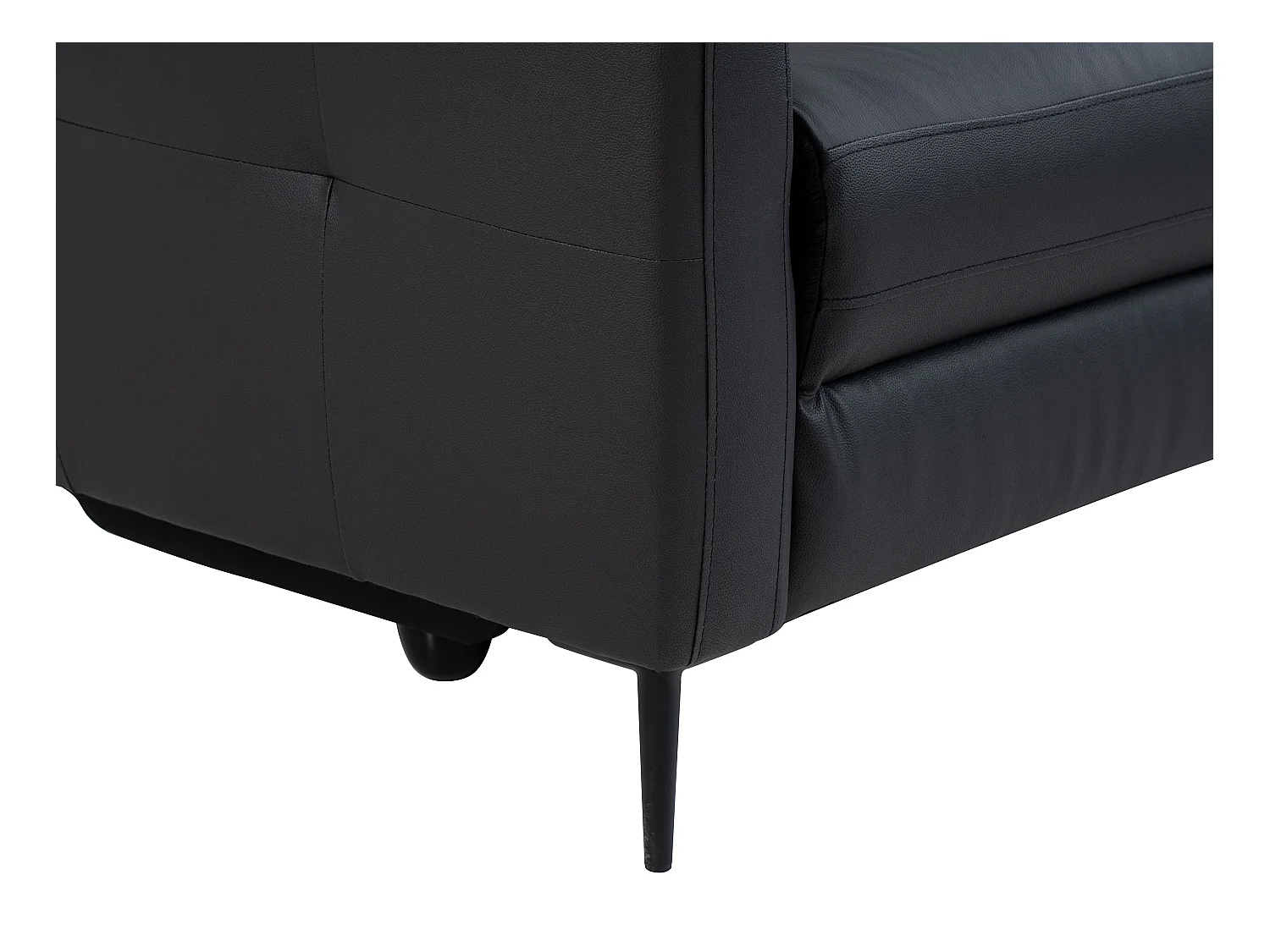 Ecksofa mit elektrischer Relaxfunktion - Ecke rechts - Leder - Schwarz - FUSETA