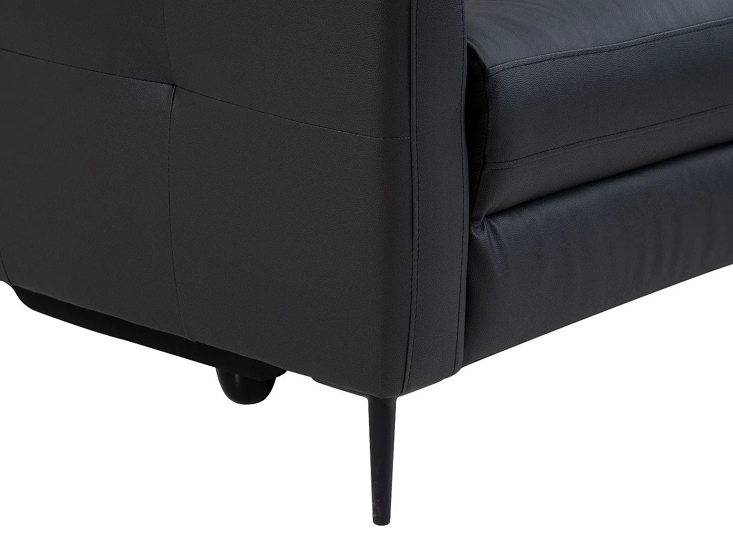 Elektrische relaxhoekbank met hoek rechts van zwart leer FUSETA