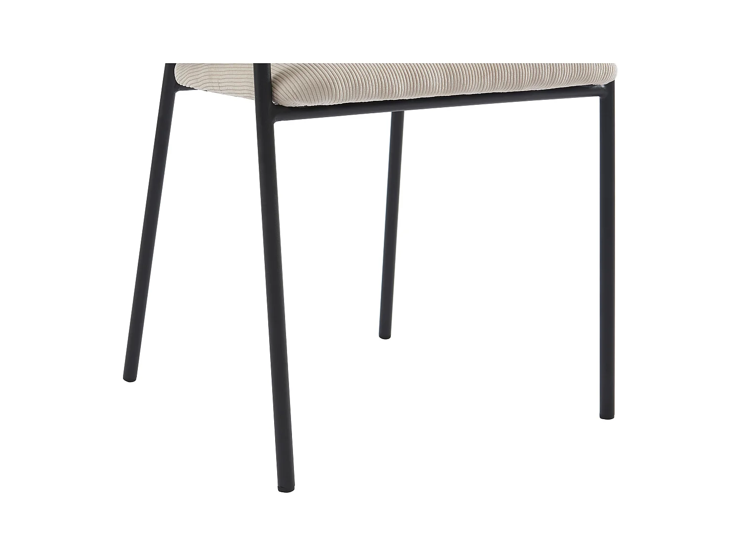 Lote de 2 sillas con reposabrazos de terciopelo acanalado y metal negro - Crema - ORDIDA de Pascal MORABITO