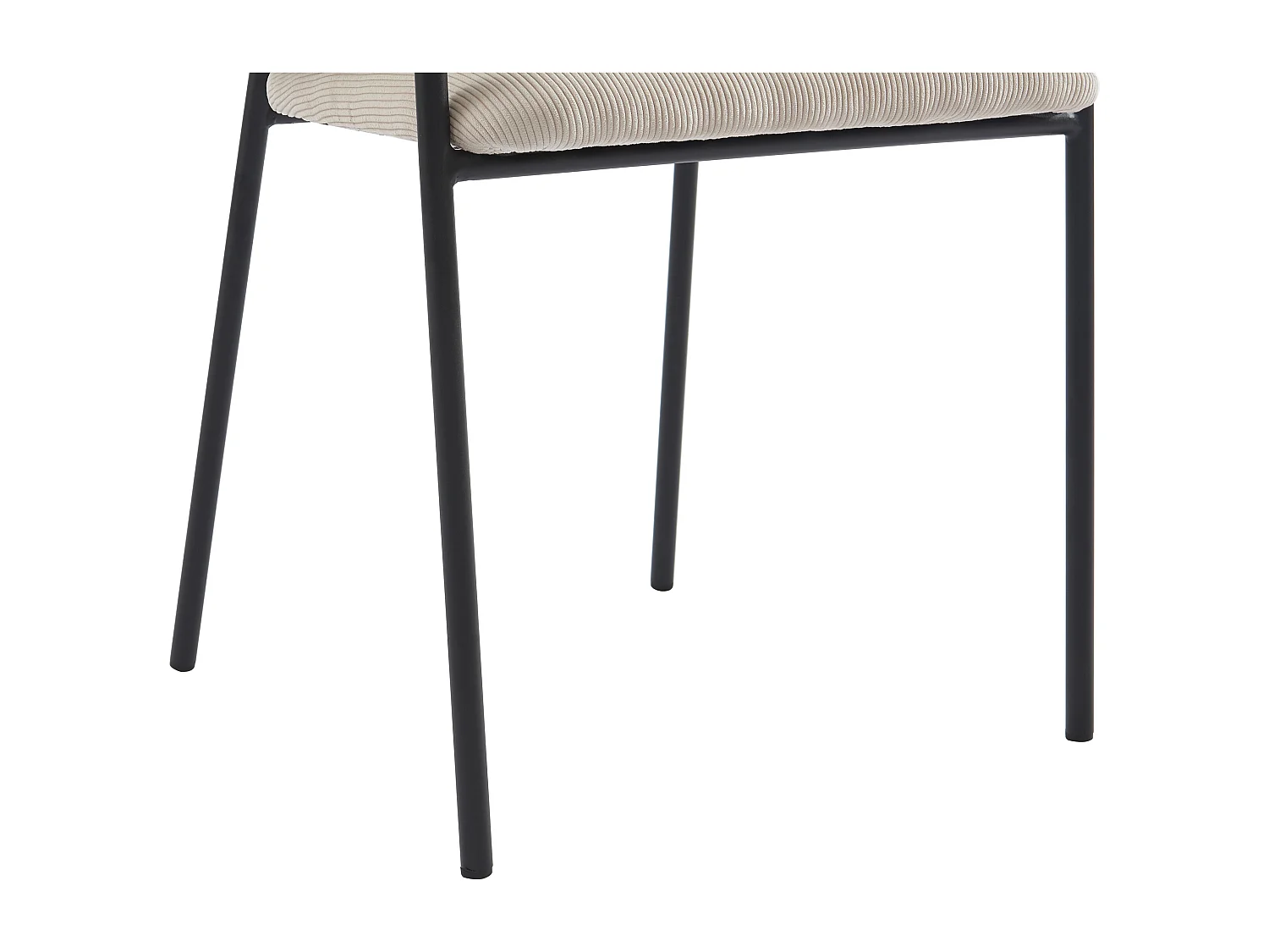 Lot de 2 chaises avec accoudoirs en velours côtelé et métal noir - Crème - ORDIDA de Pascal MORABITO