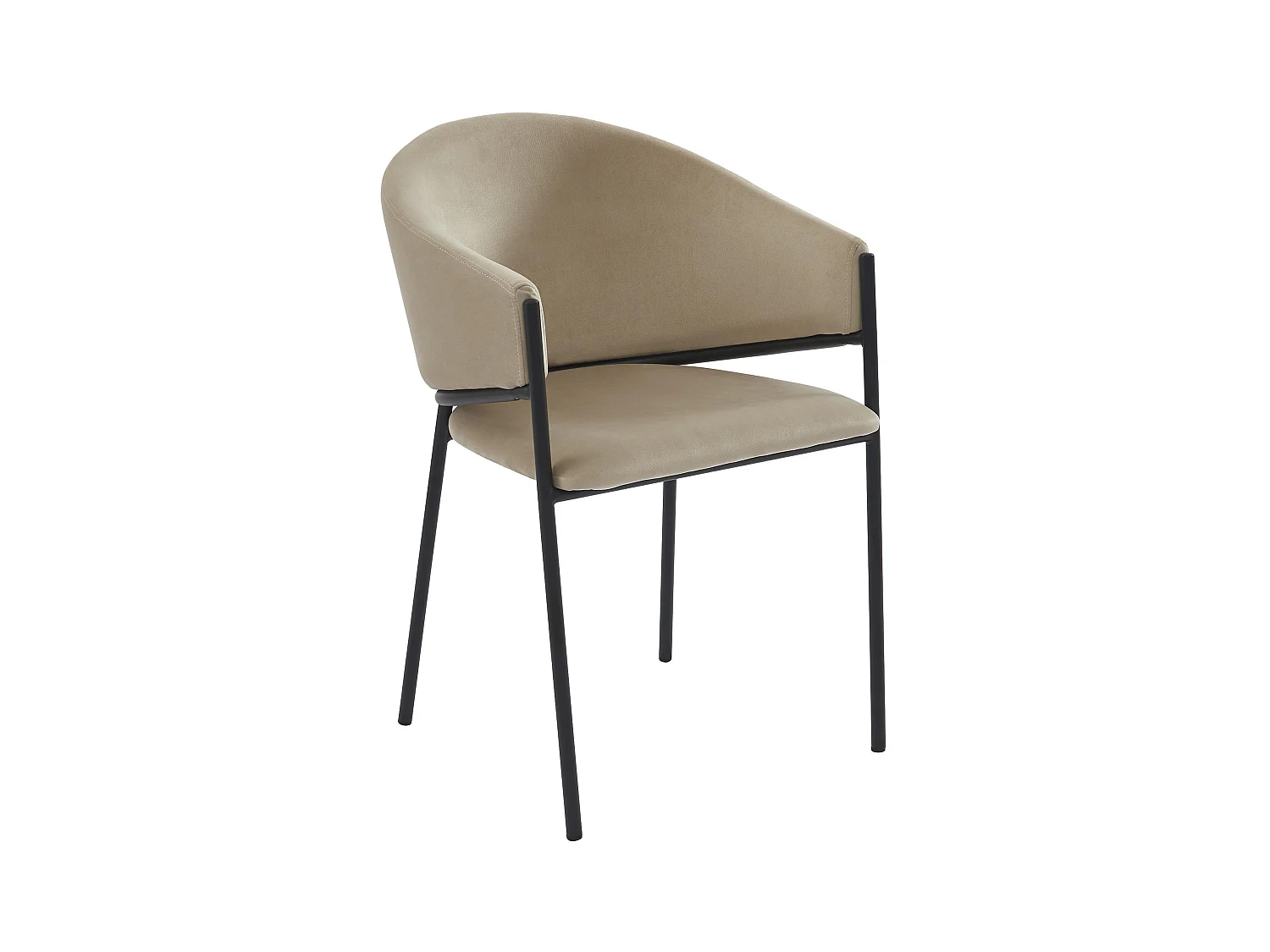 Lote de 2 sillas con reposabrazos de terciopelo y metal negro - Beige - ORDIDA de Pascal MORABITO