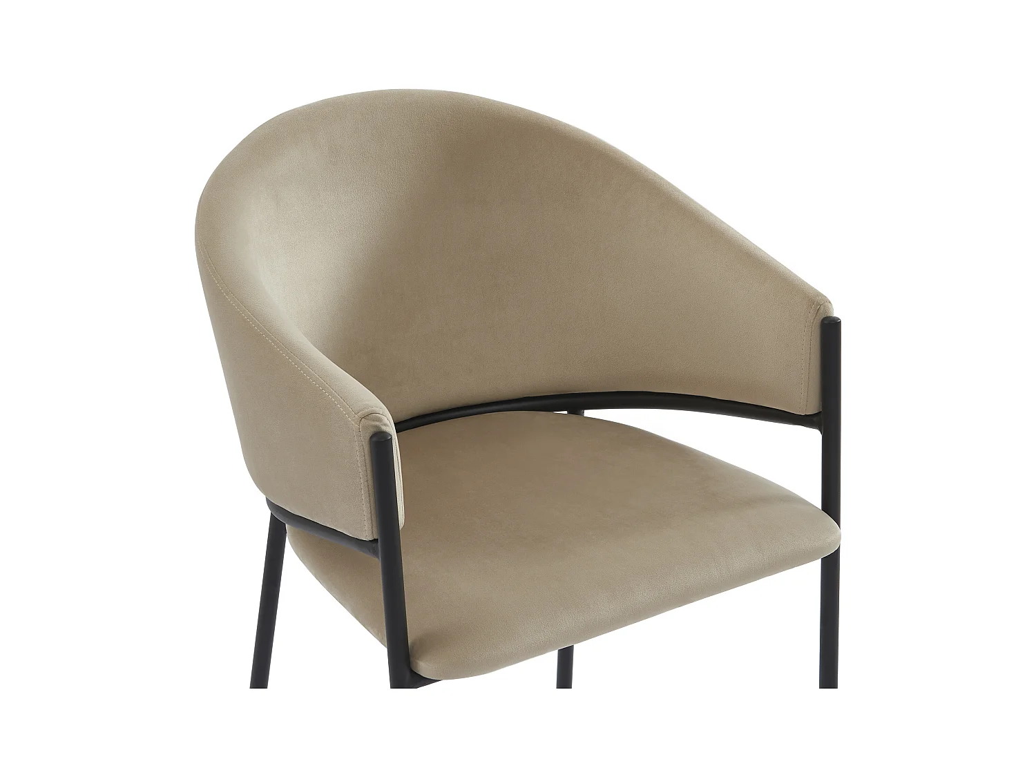 Lote de 2 sillas con reposabrazos de terciopelo y metal negro - Beige - ORDIDA de Pascal MORABITO