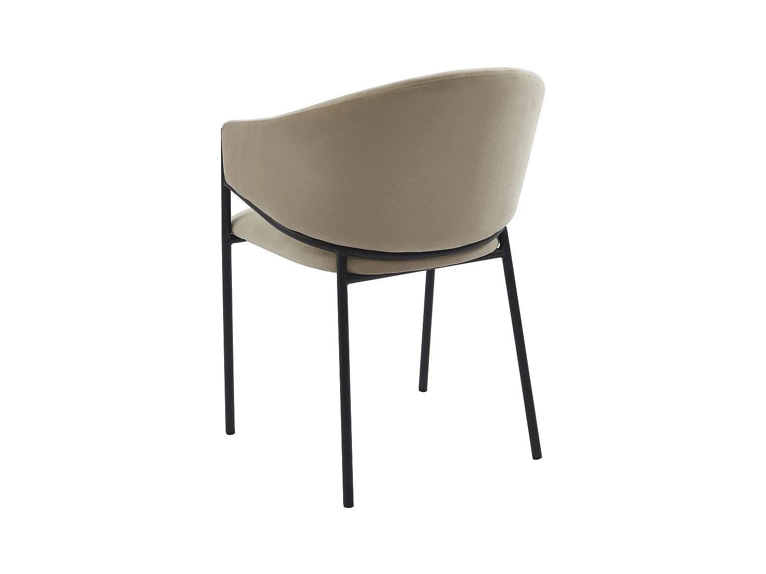 Lote de 2 sillas con reposabrazos de terciopelo y metal negro - Beige - ORDIDA de Pascal MORABITO