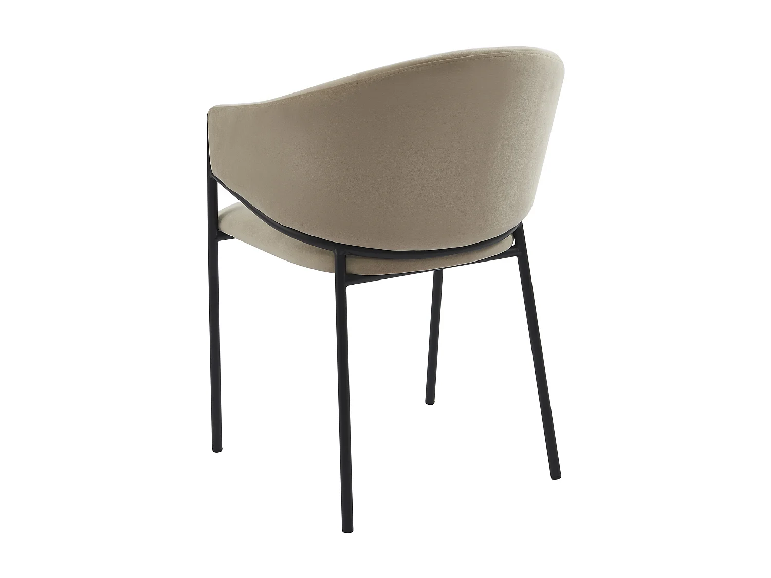 Lot de 2 chaises avec accoudoirs en velours et métal noir - Beige - ORDIDA de Pascal MORABITO