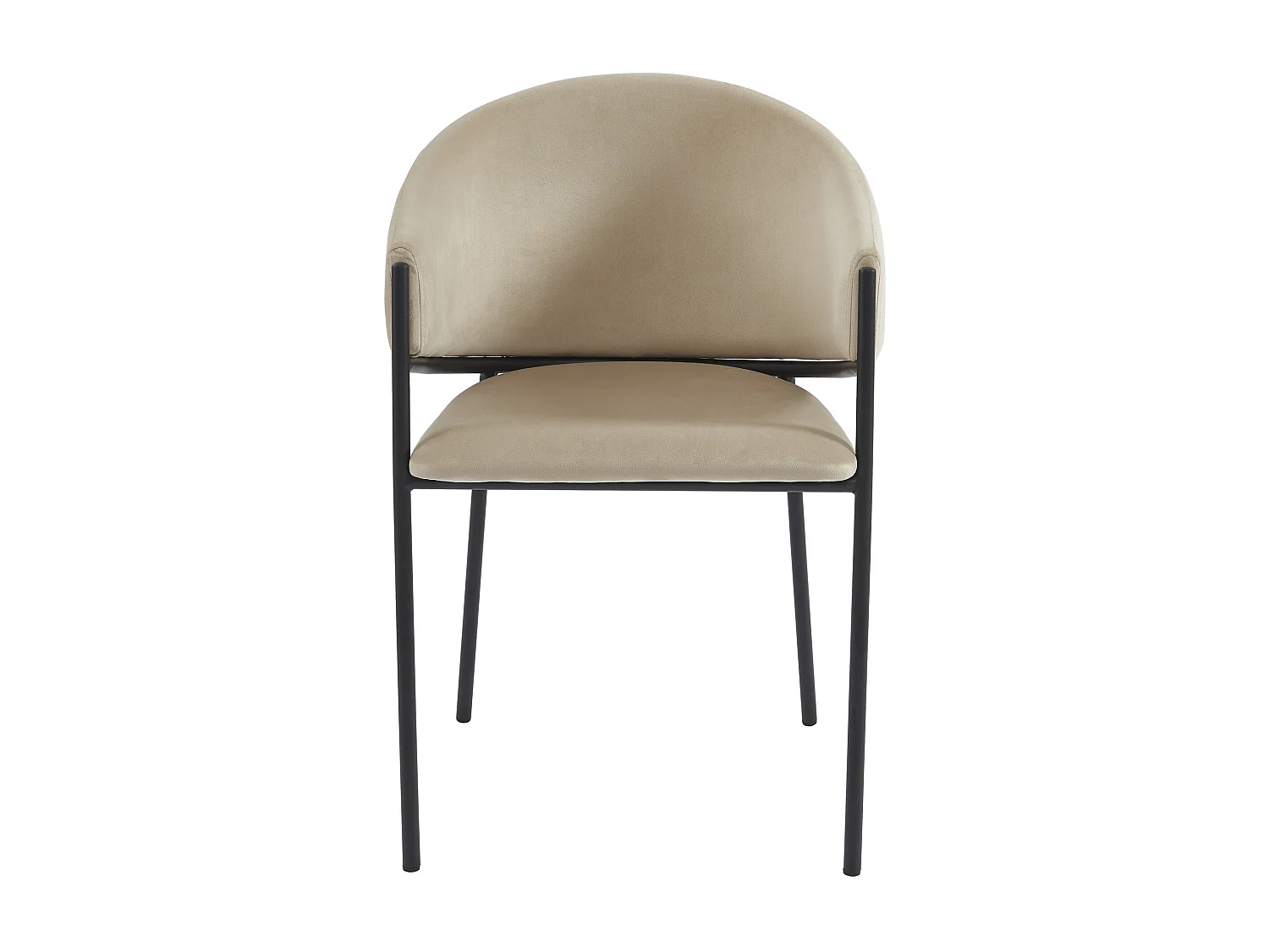 Lot de 2 chaises avec accoudoirs en velours et métal noir - Beige - ORDIDA de Pascal MORABITO
