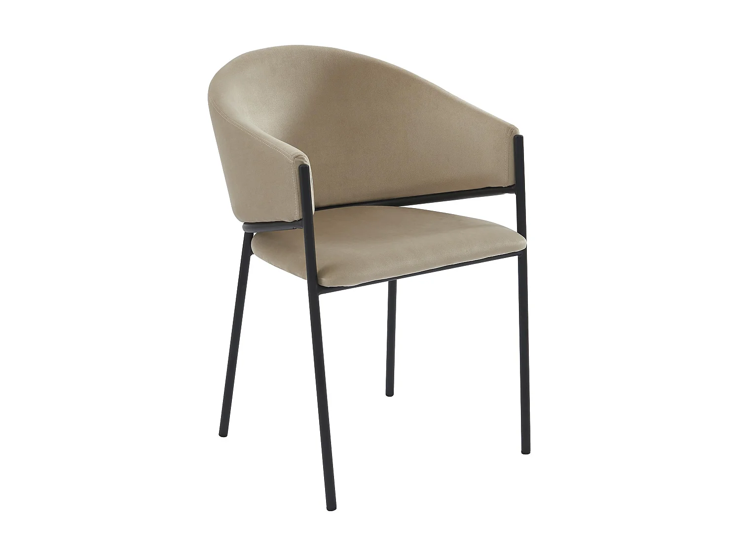 Lot de 2 chaises avec accoudoirs en velours et métal noir - Beige - ORDIDA de Pascal MORABITO