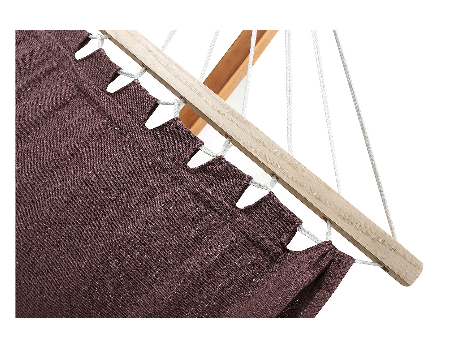 Hängematte mit Markise auf Gestell 3,15 m aus Holz, braun LAGOA