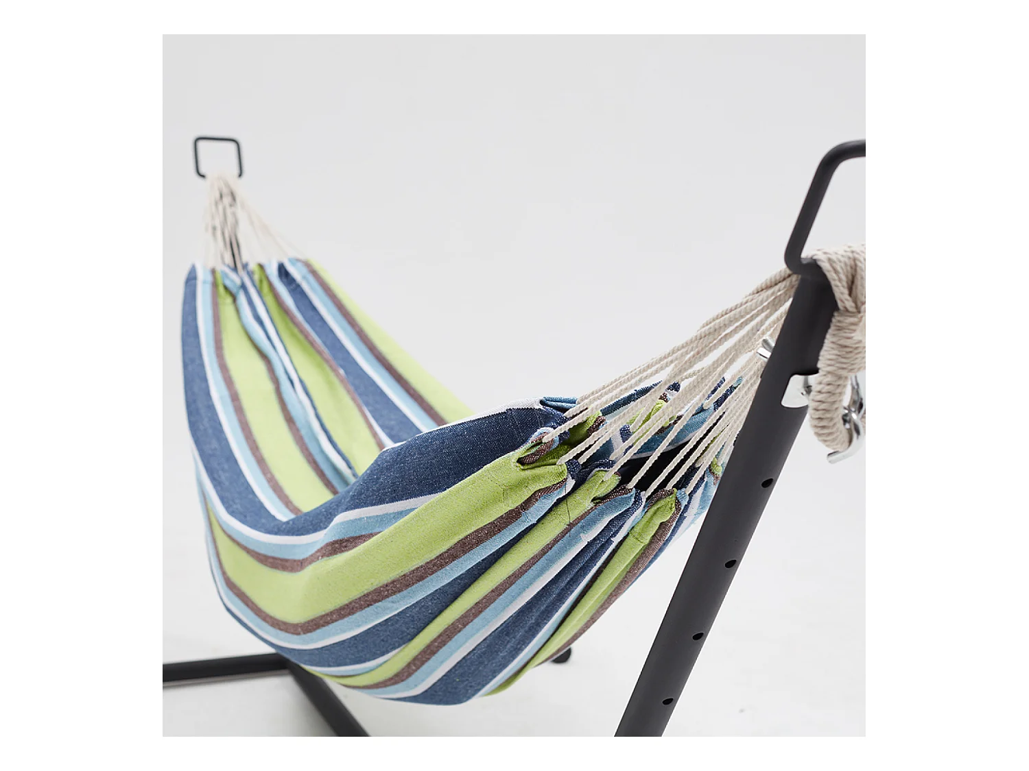 Stehender Hängesessel 2,6 m aus blau-grünem Polyesterstoff COPACABANA für bequemes Nickerchen im Freien