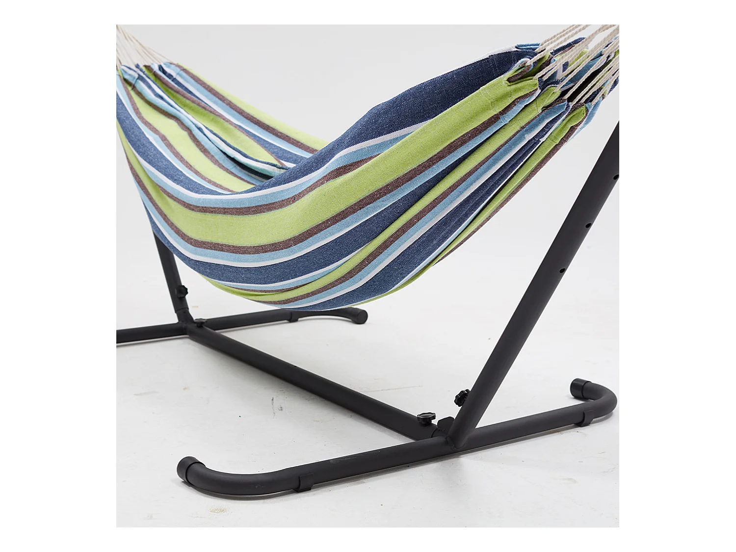 Stehender Hängesessel 2,6 m aus blau-grünem Polyesterstoff COPACABANA für bequemes Nickerchen im Freien