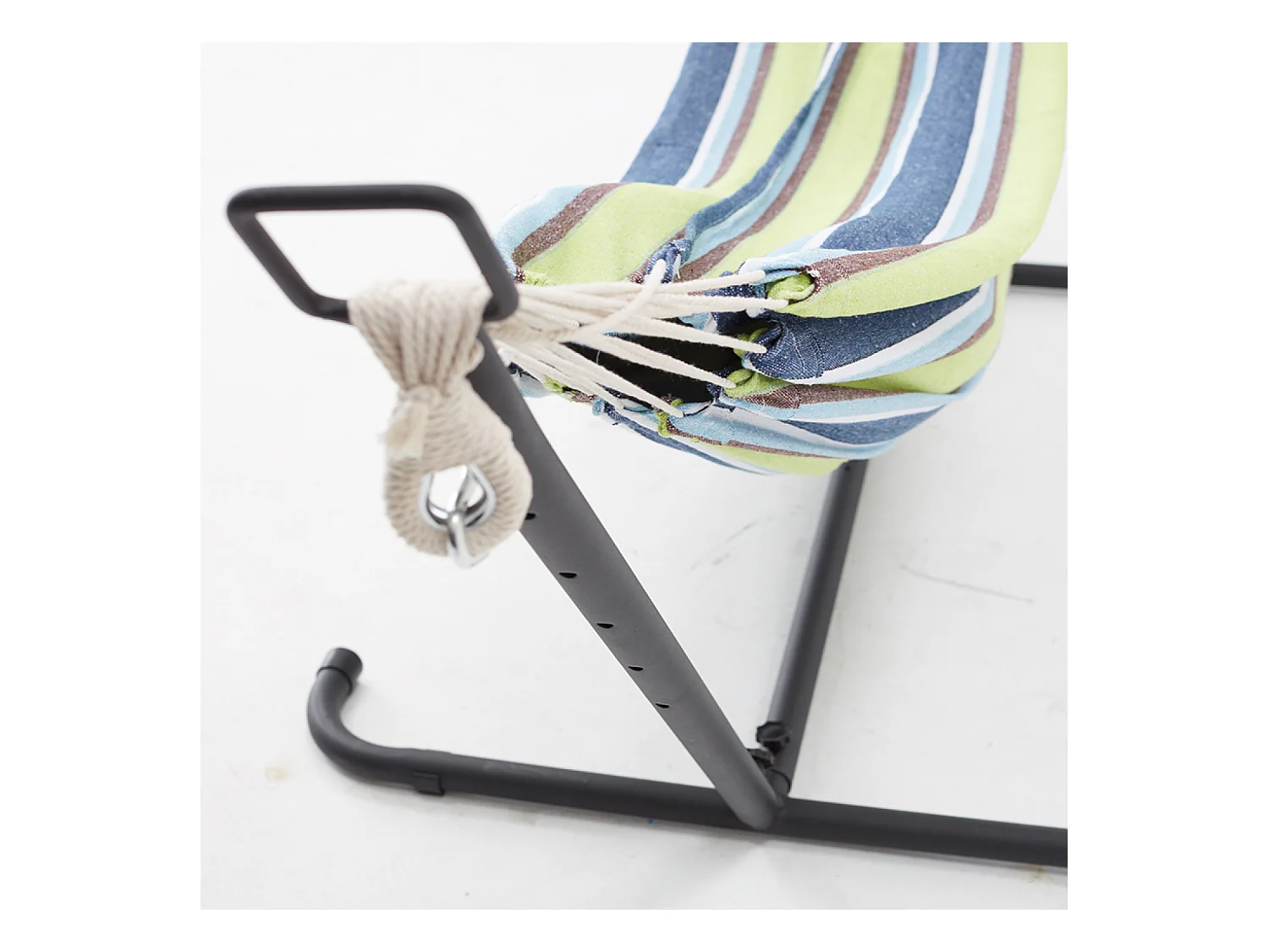 Stehender Hängesessel 2,6 m aus blau-grünem Polyesterstoff COPACABANA für bequemes Nickerchen im Freien