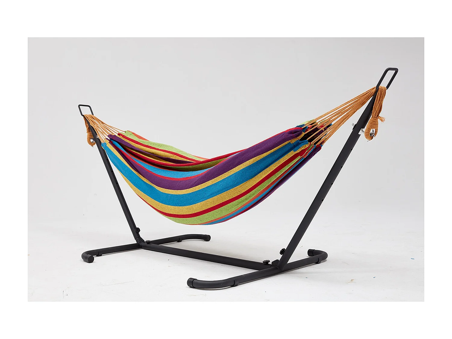 Hamac sur pied en tissu polyester arc-en-ciel pour adulte, résistant aux intempéries