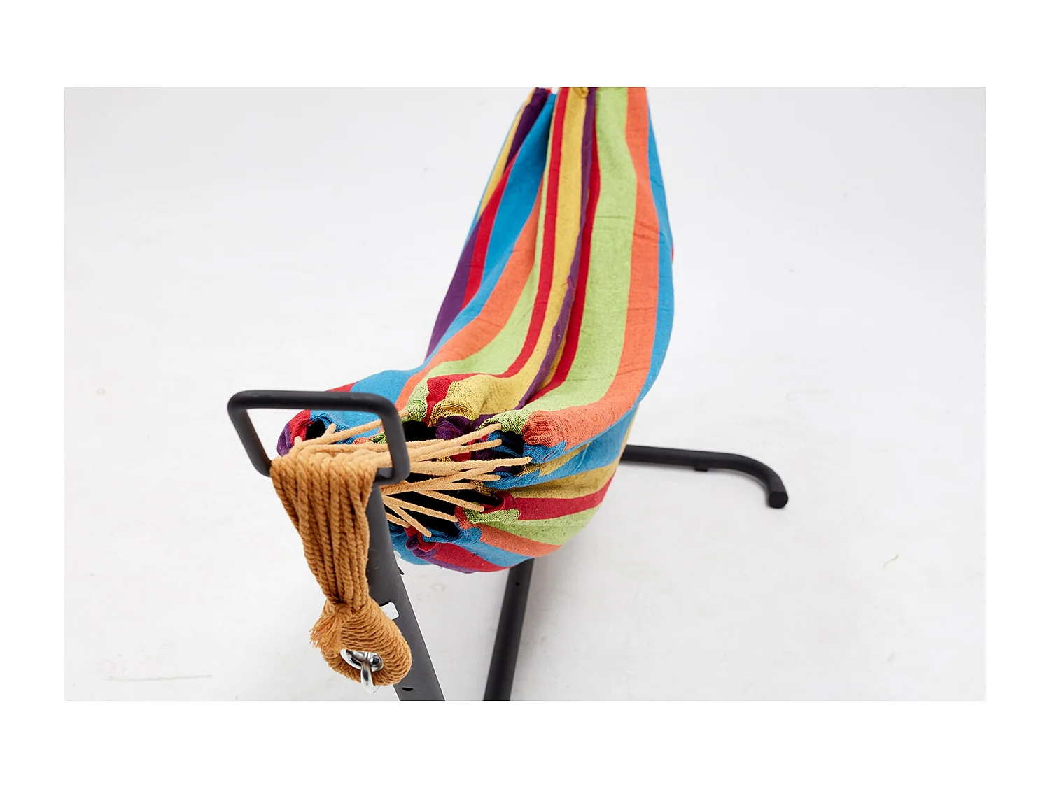 Hamac sur pied en tissu polyester arc-en-ciel pour adulte, résistant aux intempéries