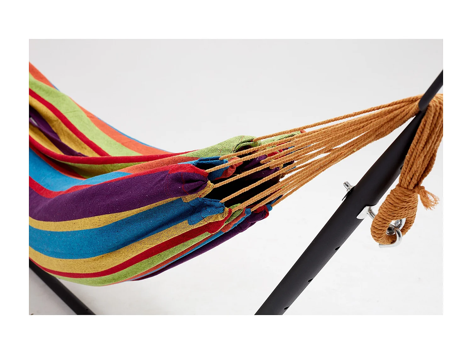 Hamac sur pied en tissu polyester arc-en-ciel pour adulte, résistant aux intempéries