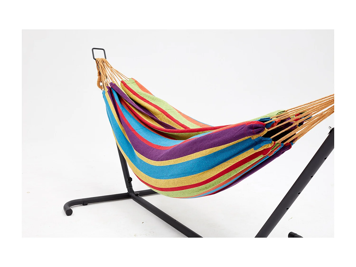 Hamac sur pied en tissu polyester arc-en-ciel pour adulte, résistant aux intempéries