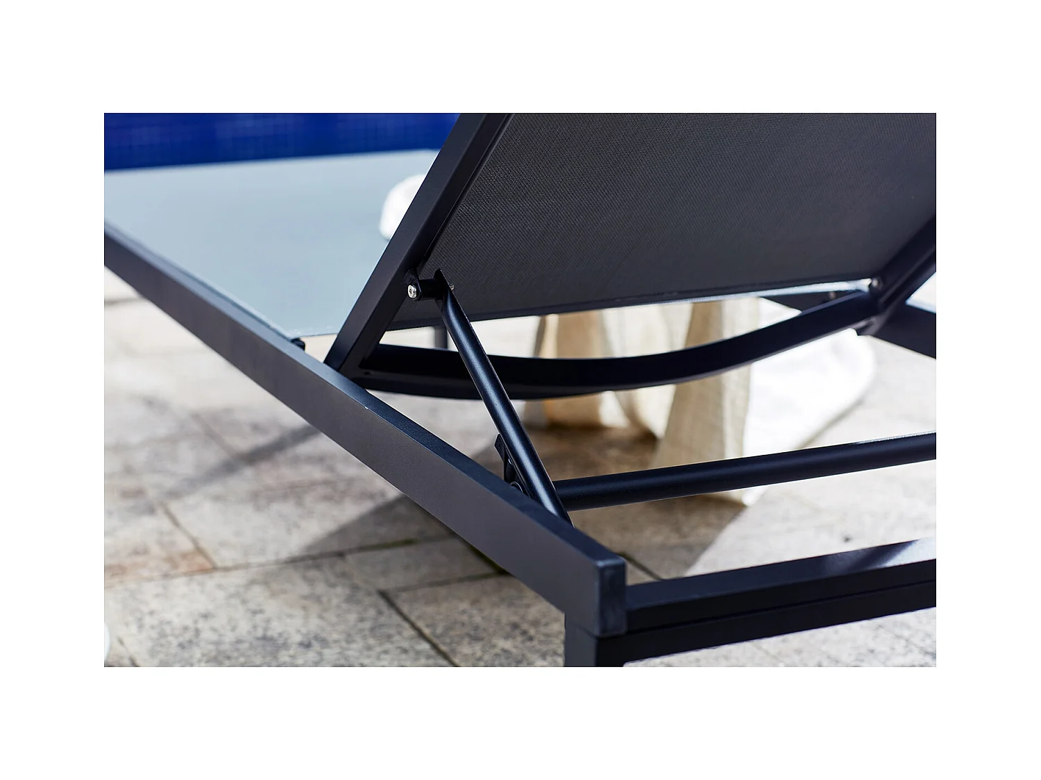 Lot de 2 transats inclinables avec roulettes en aluminium gris CUBA