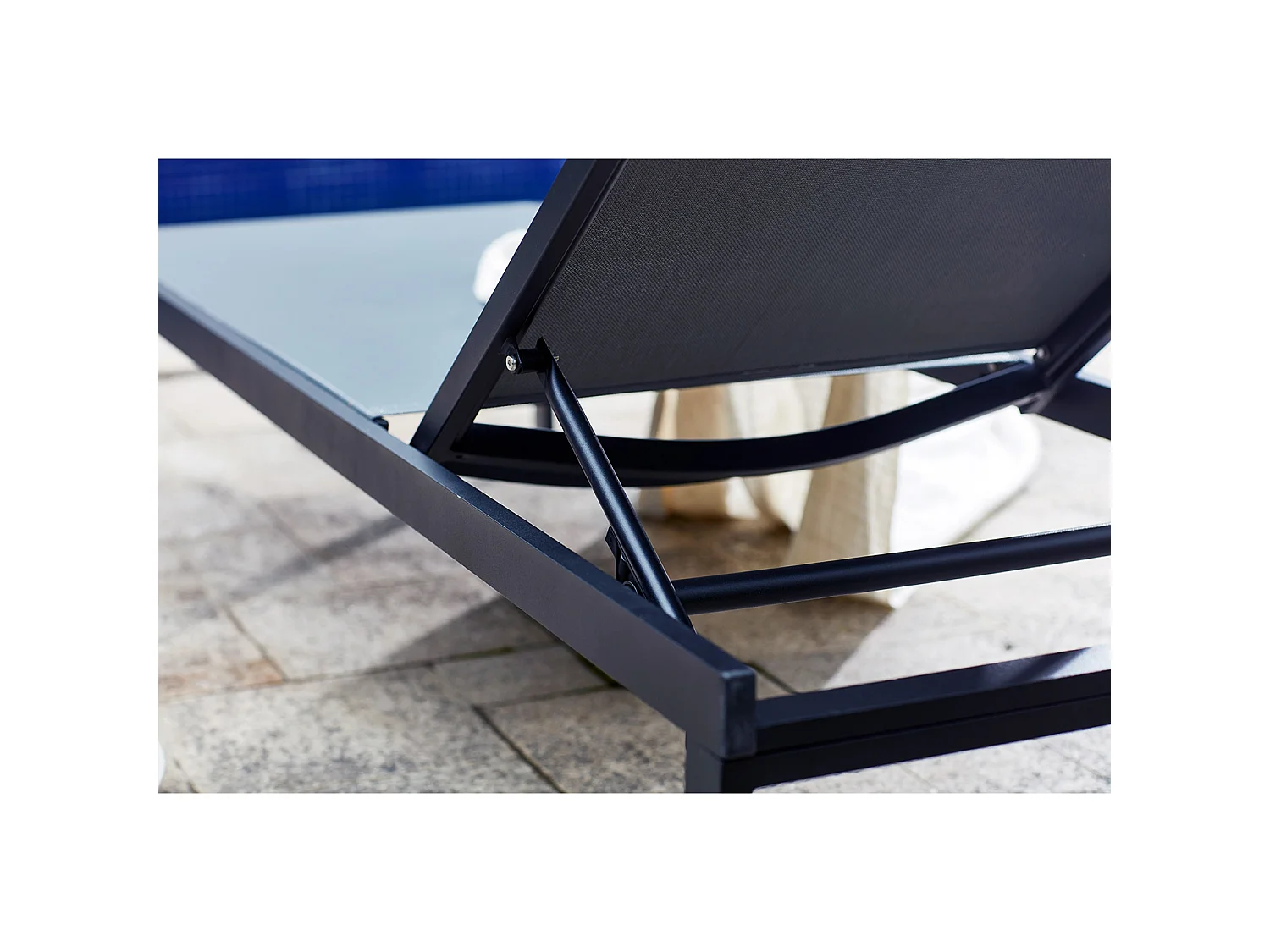 Lot de 2 bains de soleil inclinables en aluminium gris CUBA