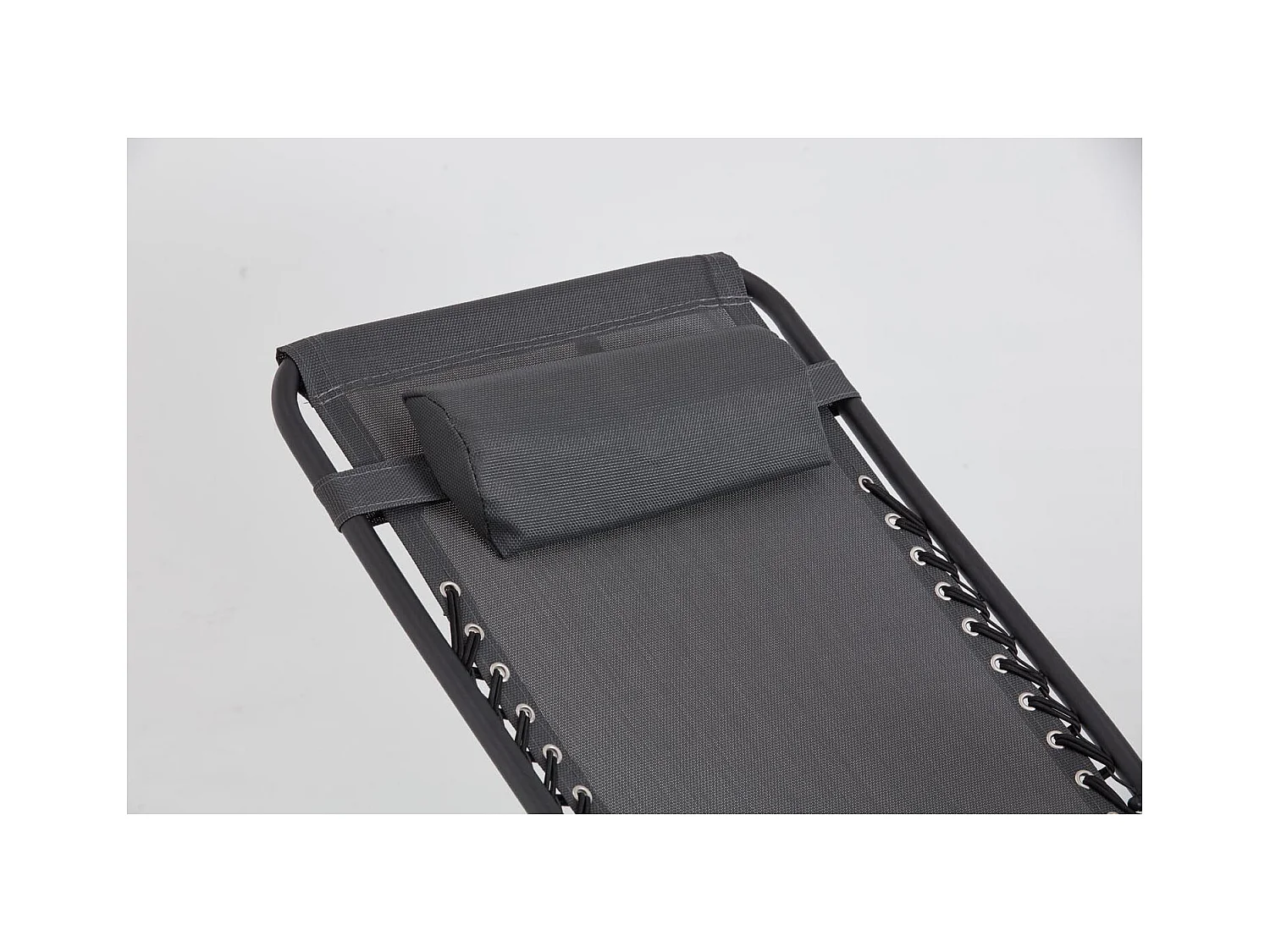 Tumbona reclinable negra y gris oscuro MANIHI