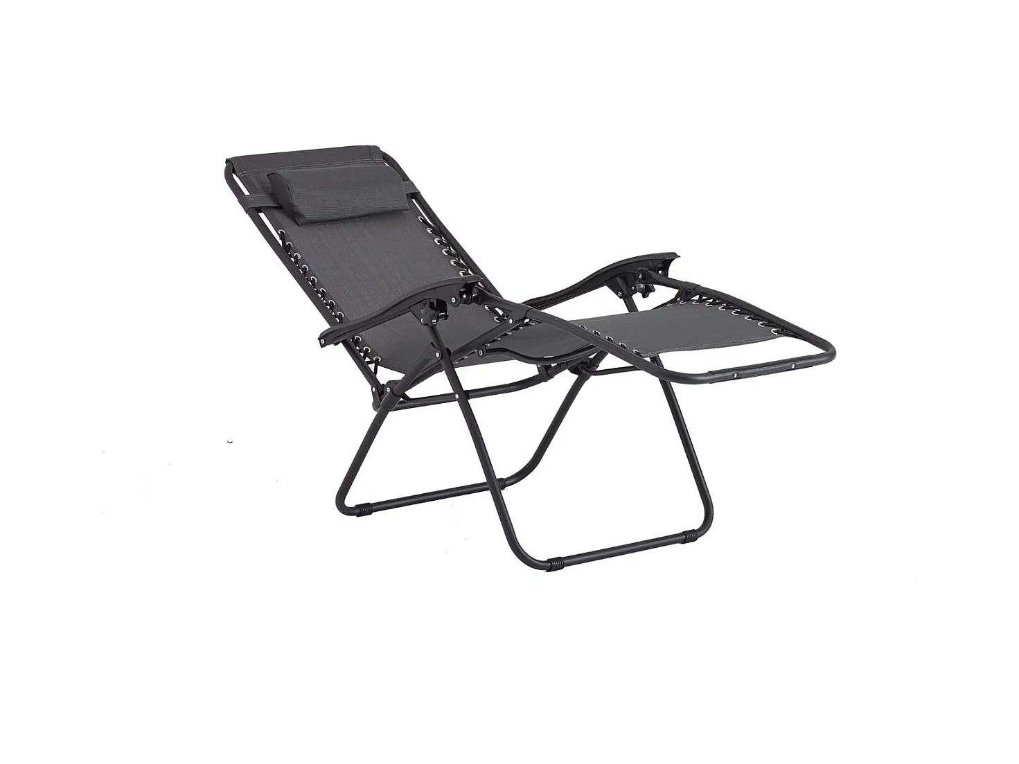 Tumbona reclinable negra y gris oscuro MANIHI