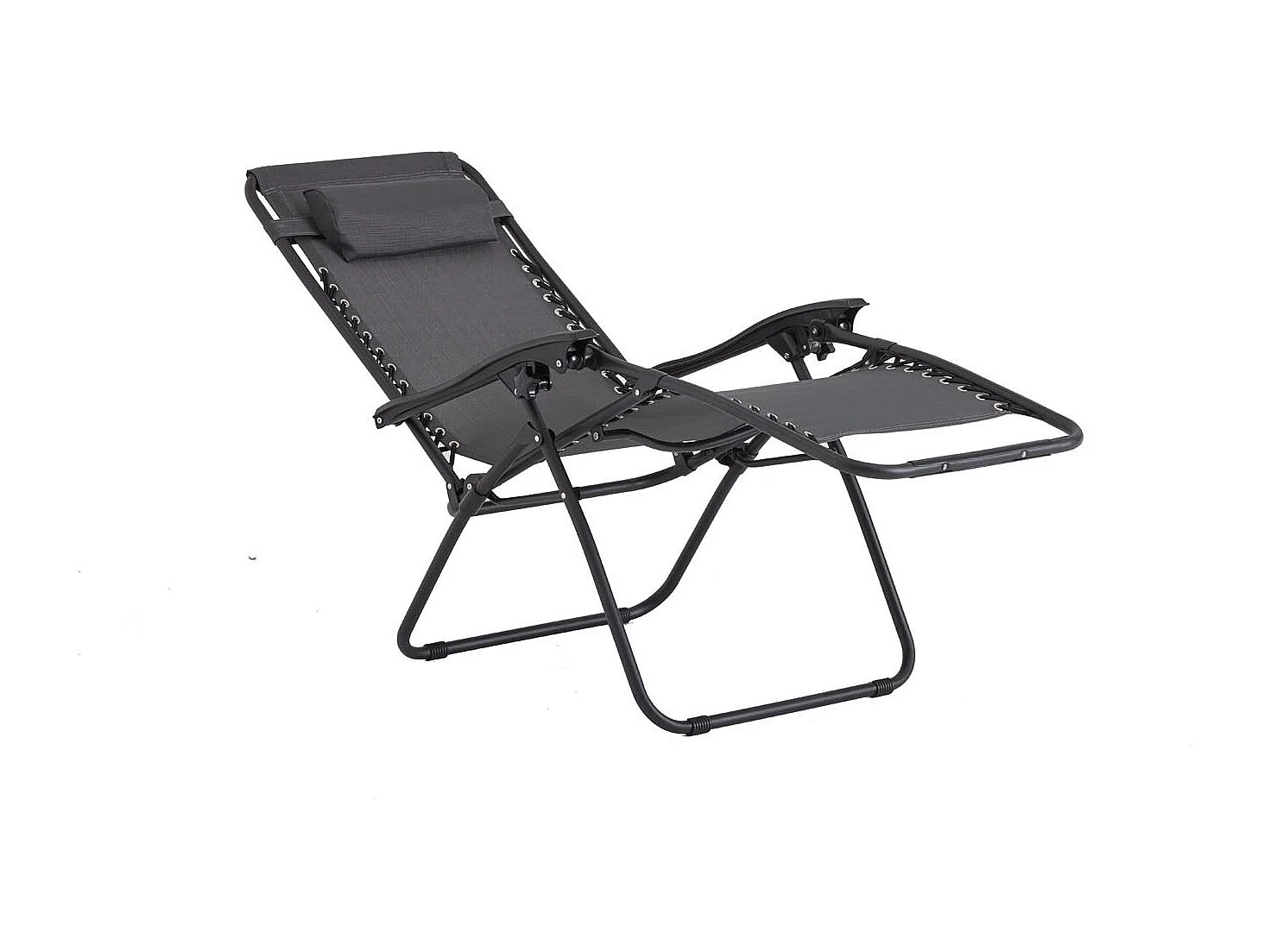 Transat inclinable noir et gris foncé MANIHI