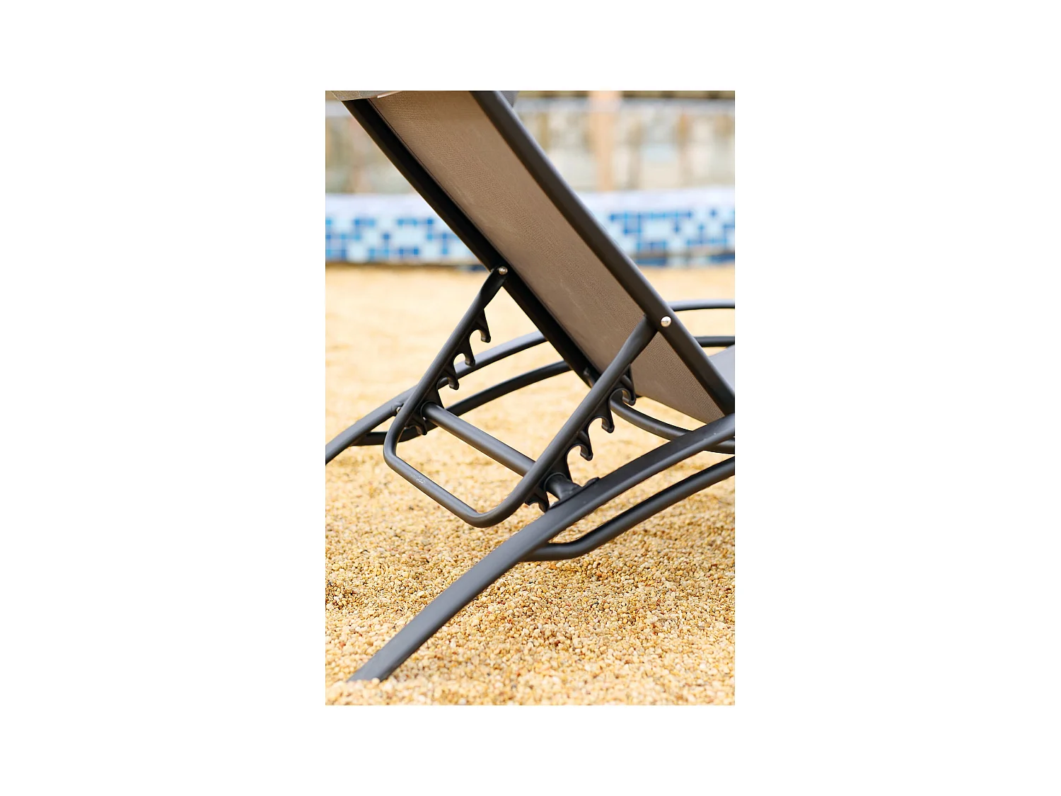 Juego de 2 tumbonas apilables y regulables gris / negro BAHIA