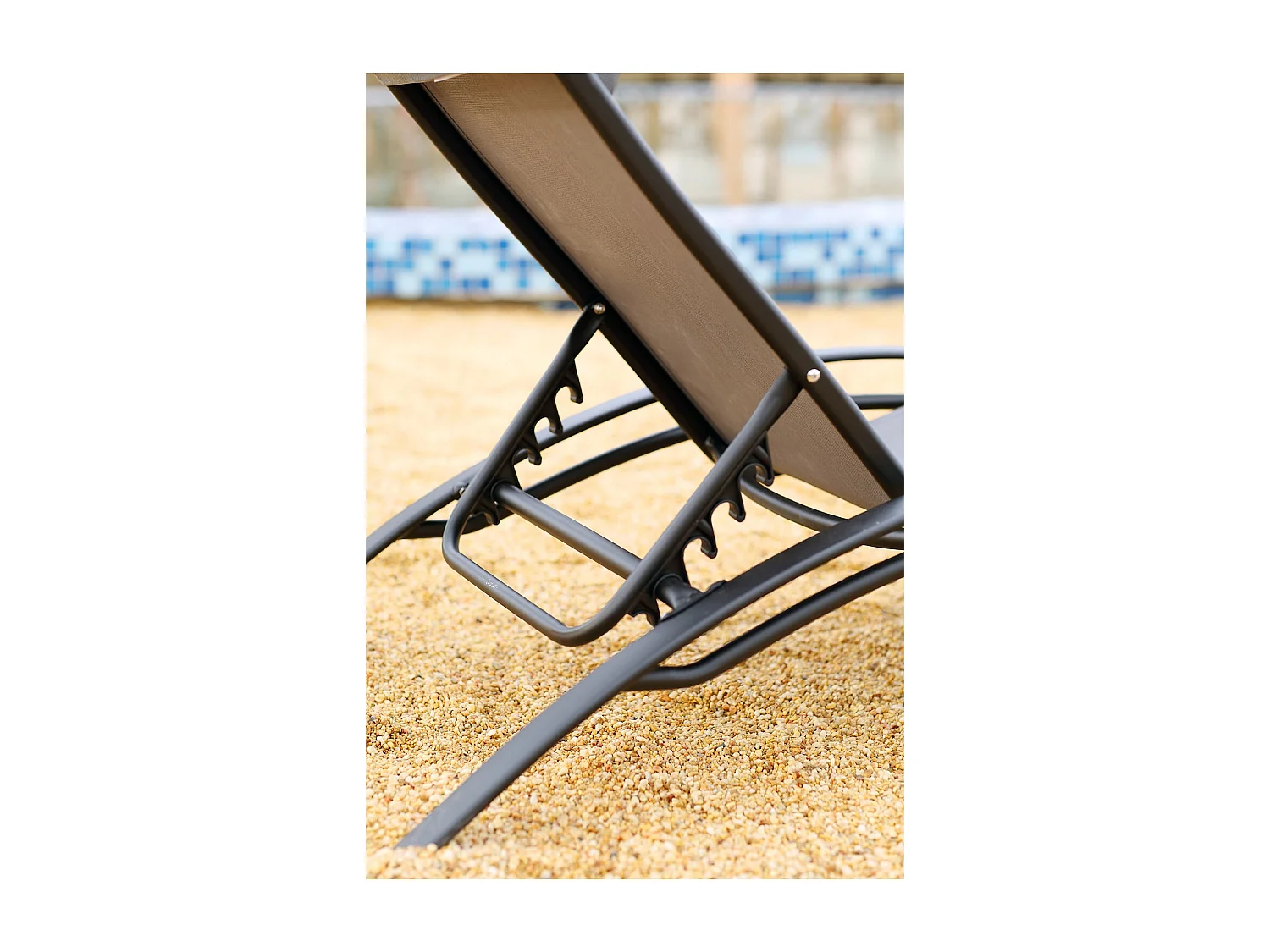 Juego de 2 tumbonas apilables y regulables gris / negro BAHIA