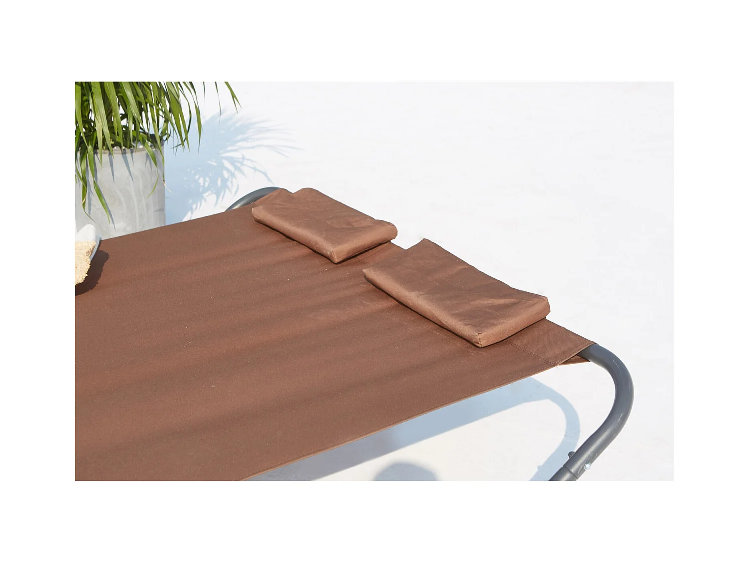 Cama de jardín y tumbona mecedora para 2 personas chocolate COACHELLA
