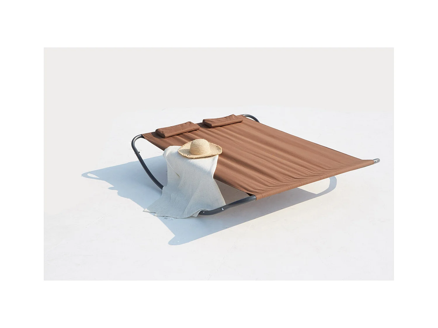 Cama de jardín y tumbona mecedora para 2 personas chocolate COACHELLA