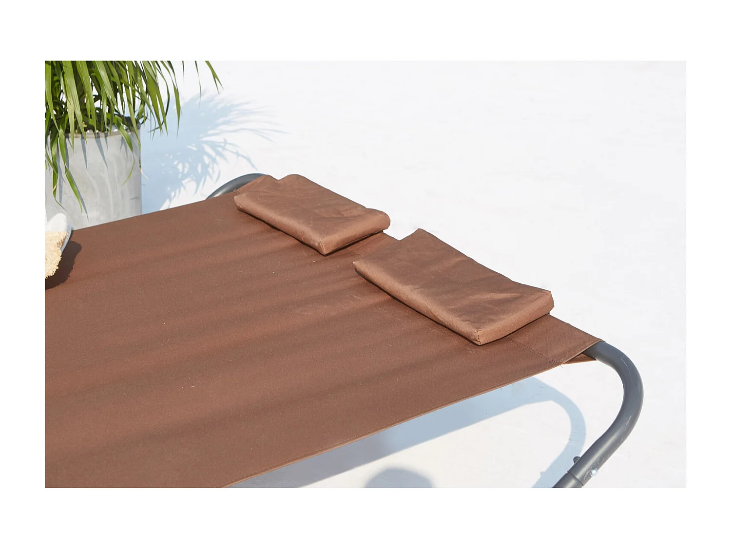 Cama de jardín y tumbona mecedora para 2 personas chocolate COACHELLA