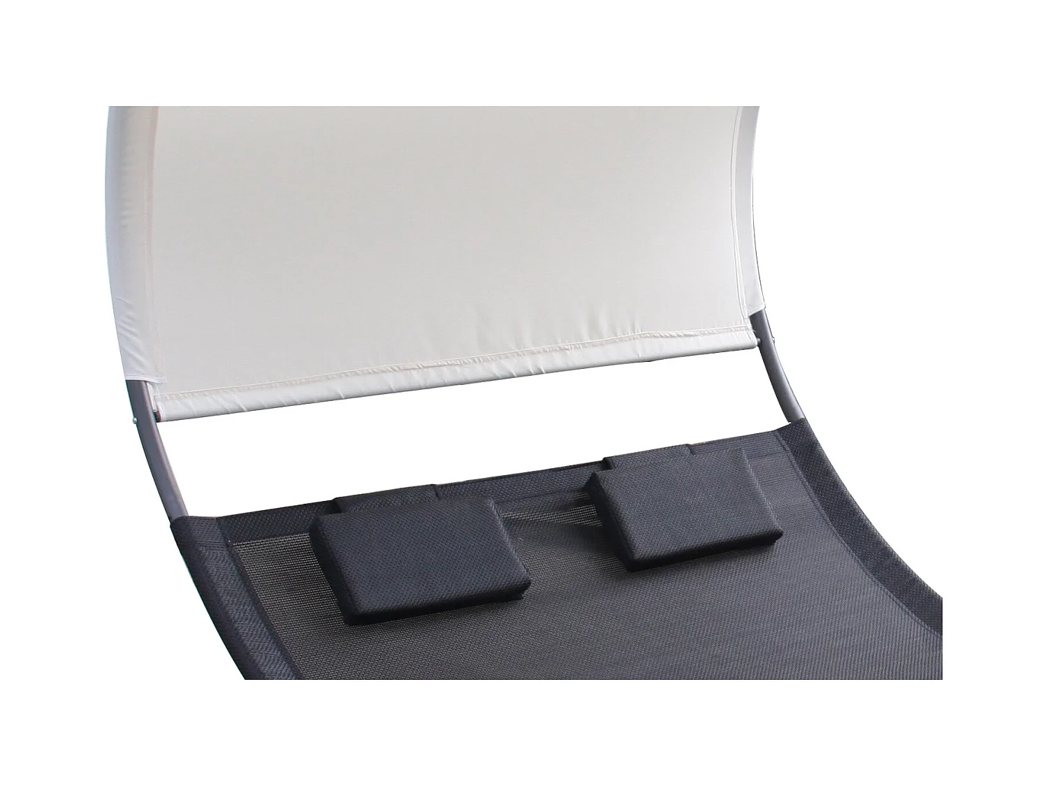 Tumbona doble con toldo negro y crudo ESSAOUIRA