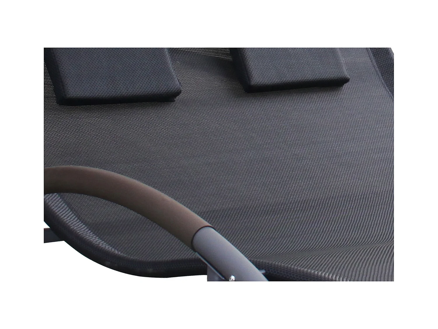 Tumbona doble con toldo negro y crudo ESSAOUIRA