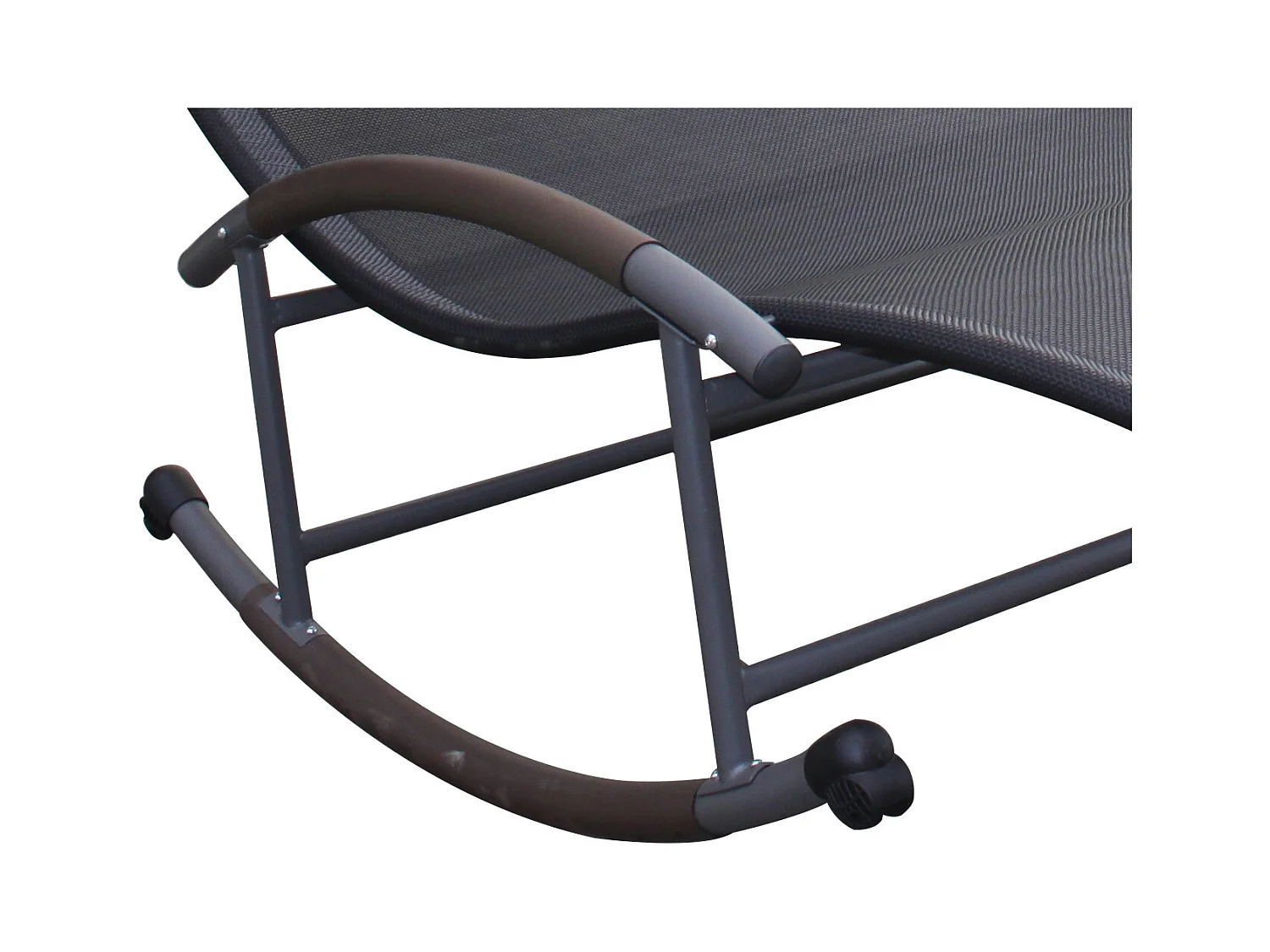 Tumbona doble con toldo negro y crudo ESSAOUIRA