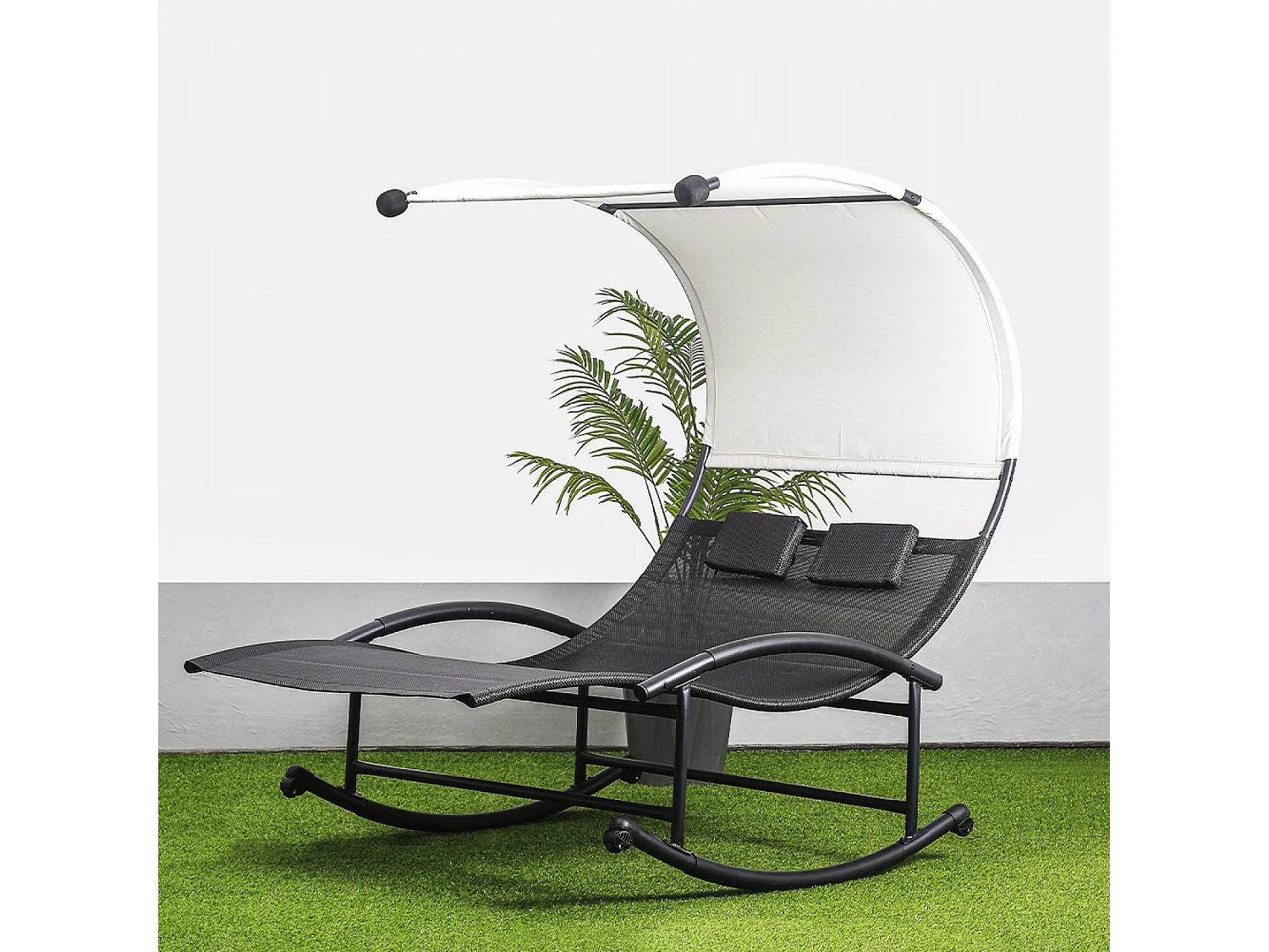 Sdraio matrimoniale nero/ecru ESSAOUIRA