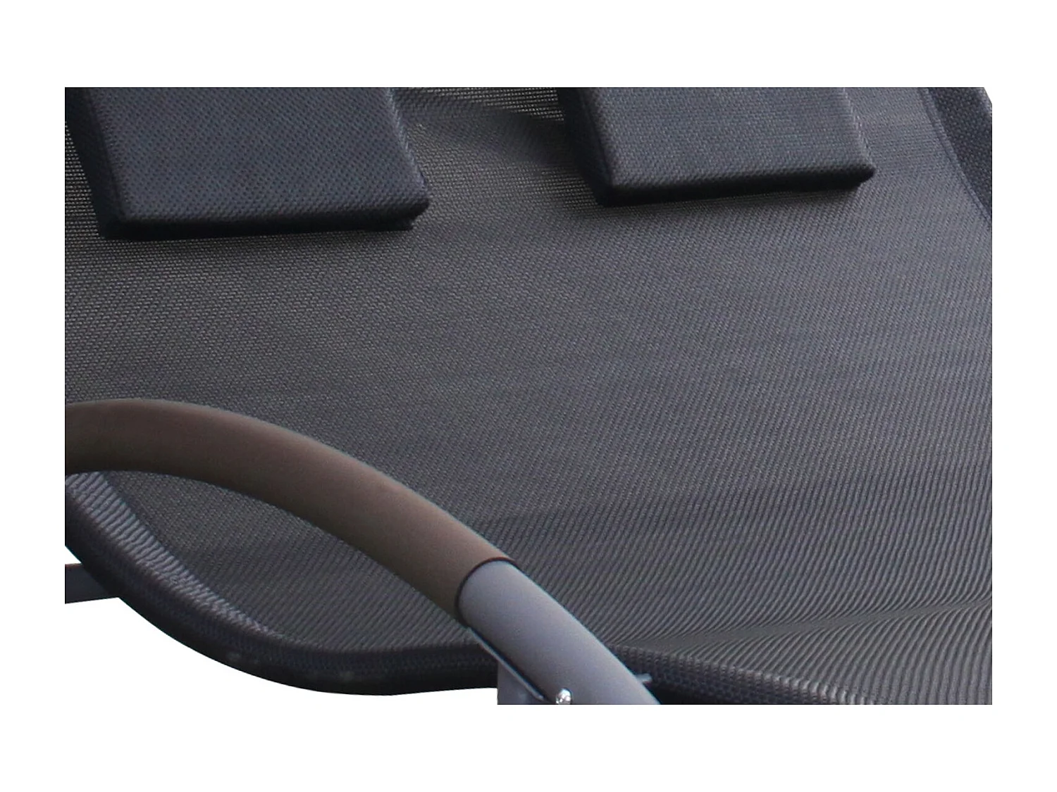 Transat double à bascule avec auvent noir et écru ESSAOUIRA